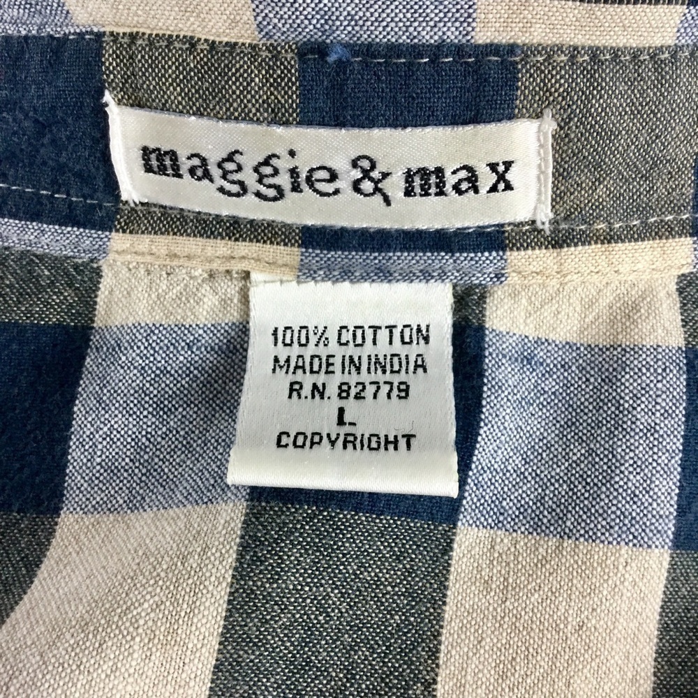 Vintage Cottagecore Buffalo Check Button Front Top Shirt Embroidered Size L - Picture 10 of 10